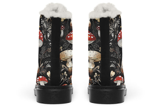 Amanita Winter Boots - Warm Micro-Suede Doc-Style Boots Lined with Vegan Wool