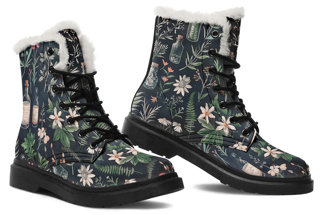 Apothecary Haven Winter Boots - Witchy Style Boots Durable Water Resistant Nylon Vibrant Print Warm Lined