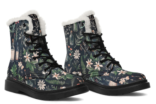 Apothecary Haven Winter Boots - Witchy Style Boots Durable Water Resistant Nylon Vibrant Print Warm Lined