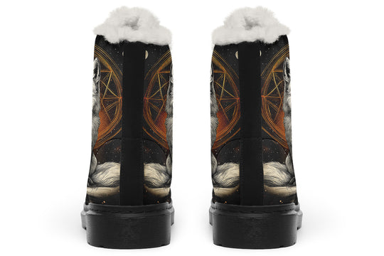 Astral Fox Winter Boots - Warm Micro-Suede Doc-Style Boots Lined with Vegan Wool