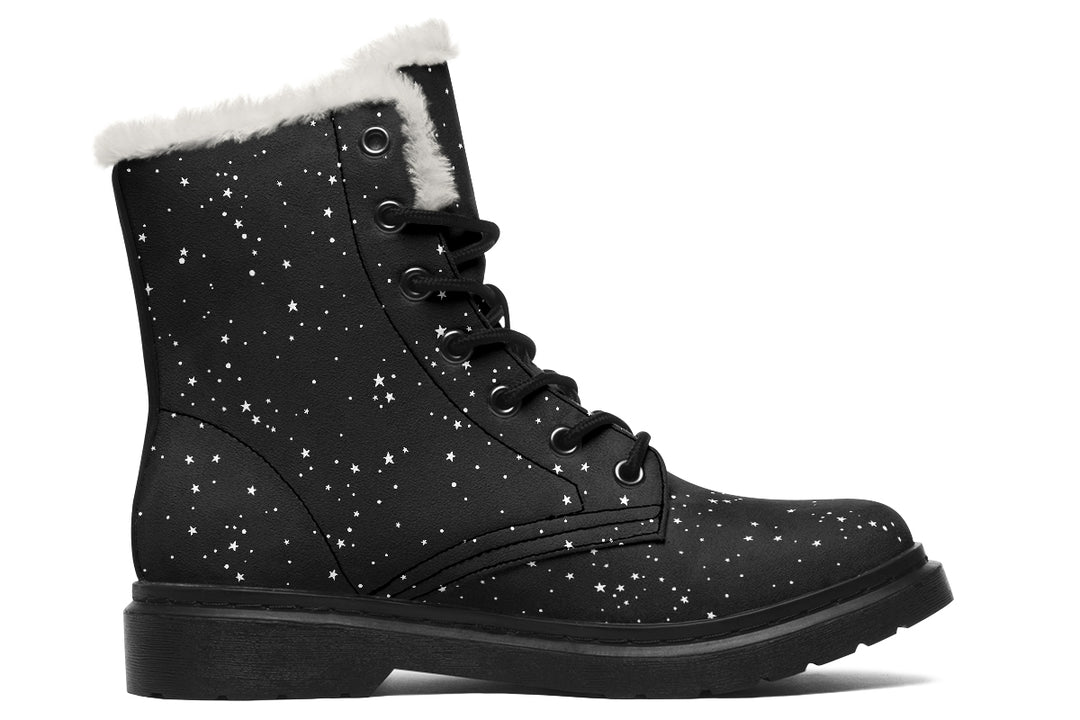 Astral Winter Boots - Warm Micro-Suede Doc-Style Boots Lined with Vegan Wool