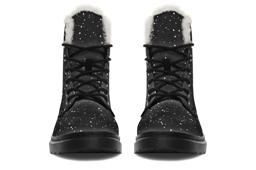 Astral Winter Boots - Warm Micro-Suede Doc-Style Boots Lined with Vegan Wool