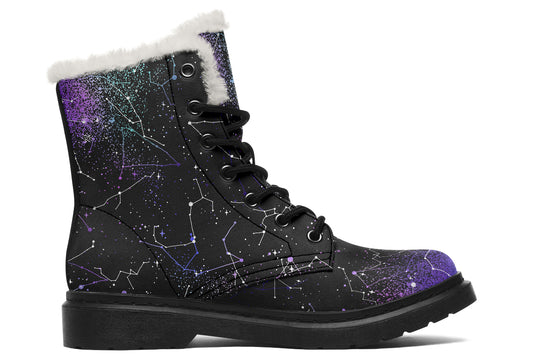 Aurora Winter Boots - Warm Micro-Suede Doc-Style Boots Lined with Vegan Wool