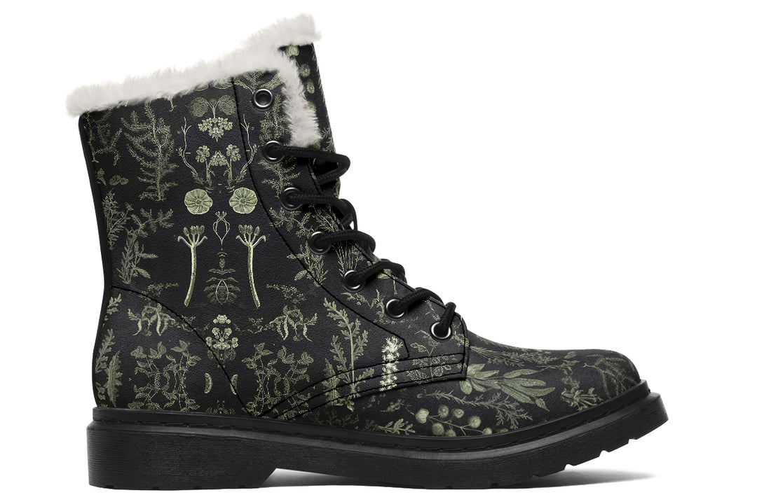 Autumn Memoir Winter Boots - Warm Micro-Suede Doc-Style Boots Lined with Vegan Wool