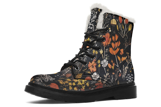 Autumn Reverie Winter Boots - Warm Micro-Suede Doc-Style Boots Lined with Vegan Wool