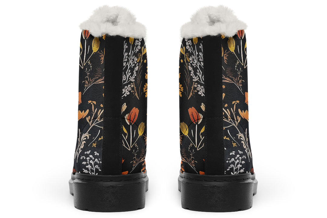 Autumn Reverie Winter Boots - Warm Micro-Suede Doc-Style Boots Lined with Vegan Wool