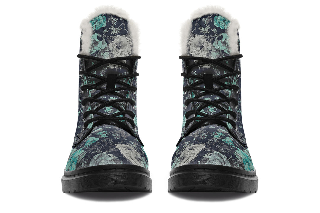 Azure Vintage Peonies Winter Boots
