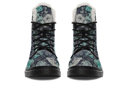 Azure Vintage Peonies Winter Boots