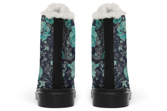 Azure Vintage Peonies Winter Boots