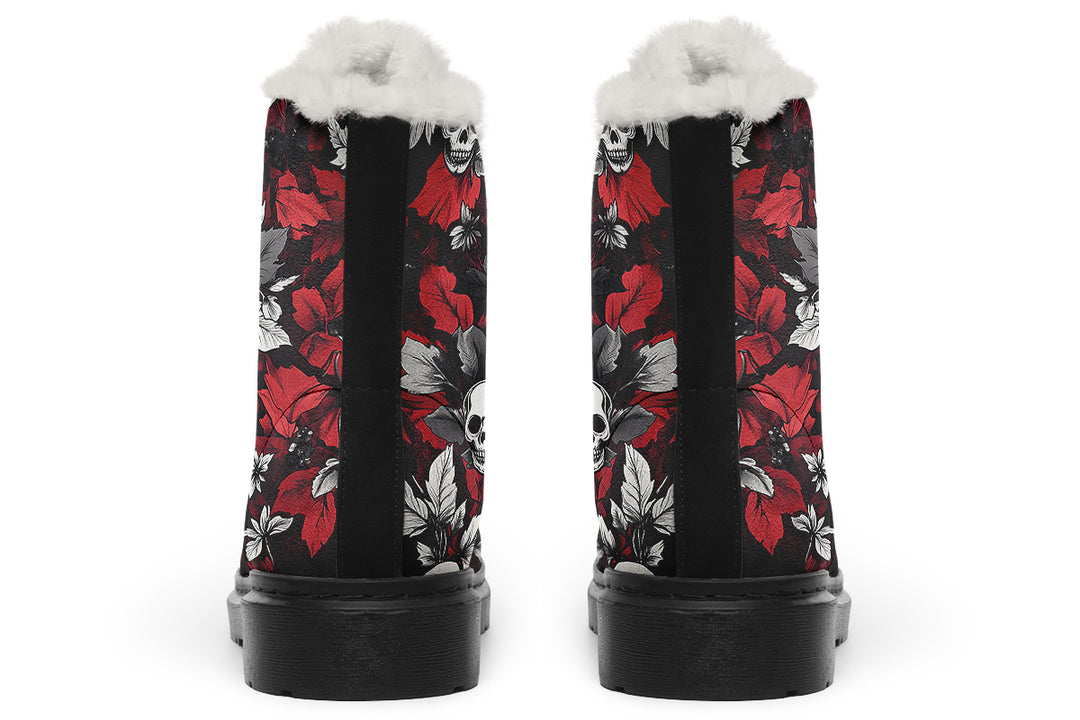 BloodLeaf Winter Boots - Warm Micro-Suede Doc-Style Boots Lined with Vegan Wool