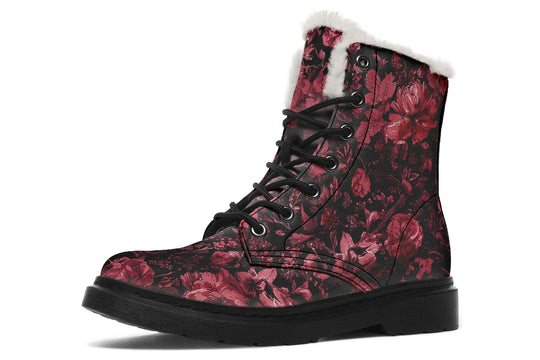 Blood Vintage Peonies Winter Boots