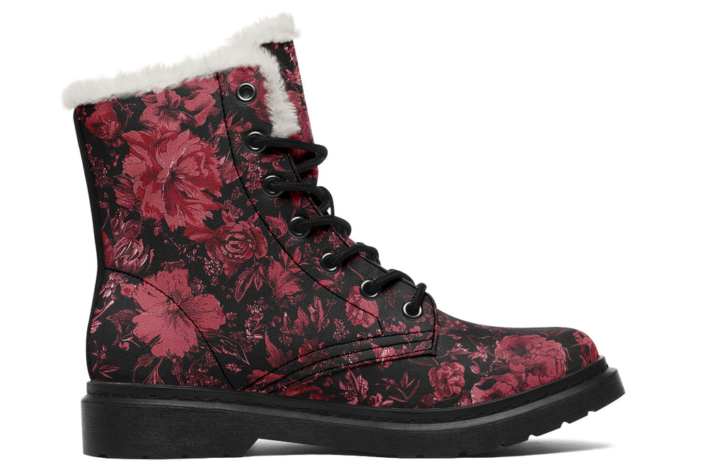 Blood Vintage Peonies Winter Boots