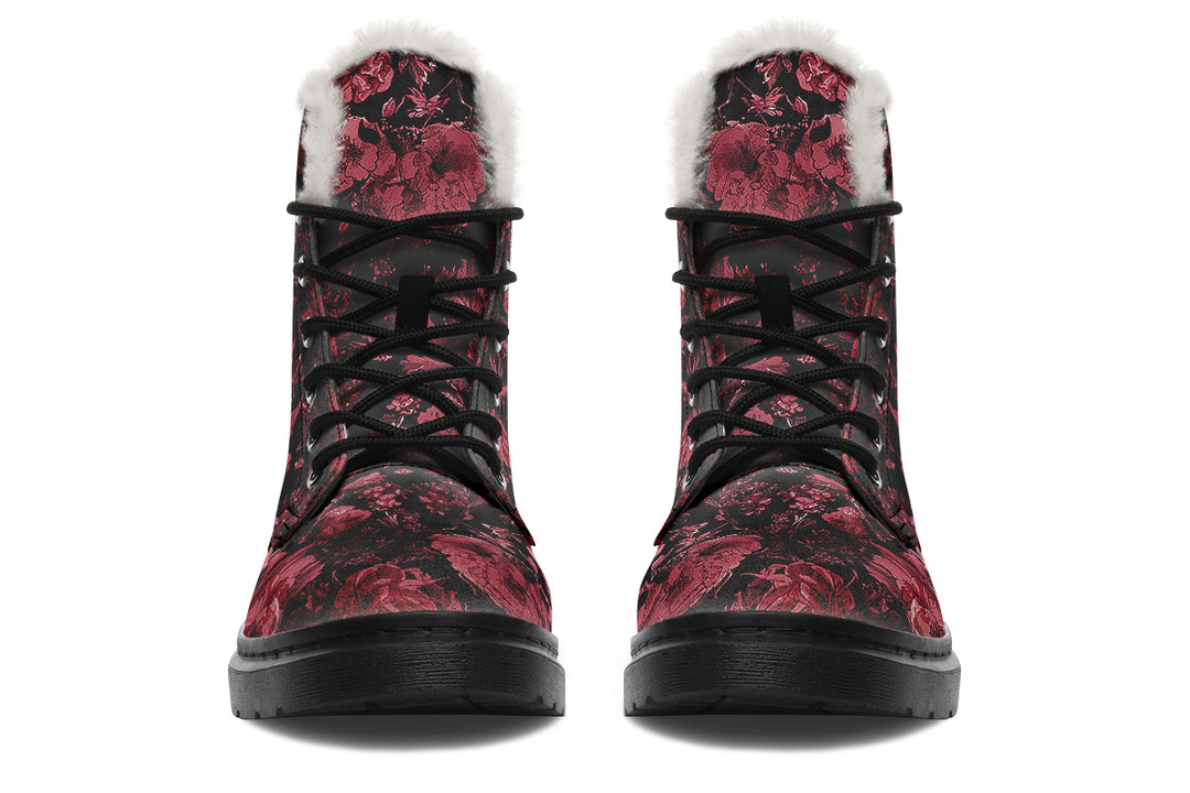 Blood Vintage Peonies Winter Boots