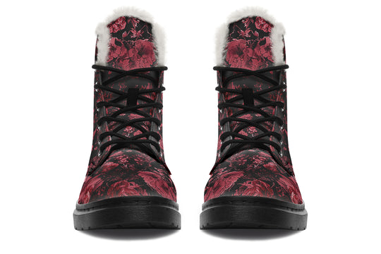 Blood Vintage Peonies Winter Boots