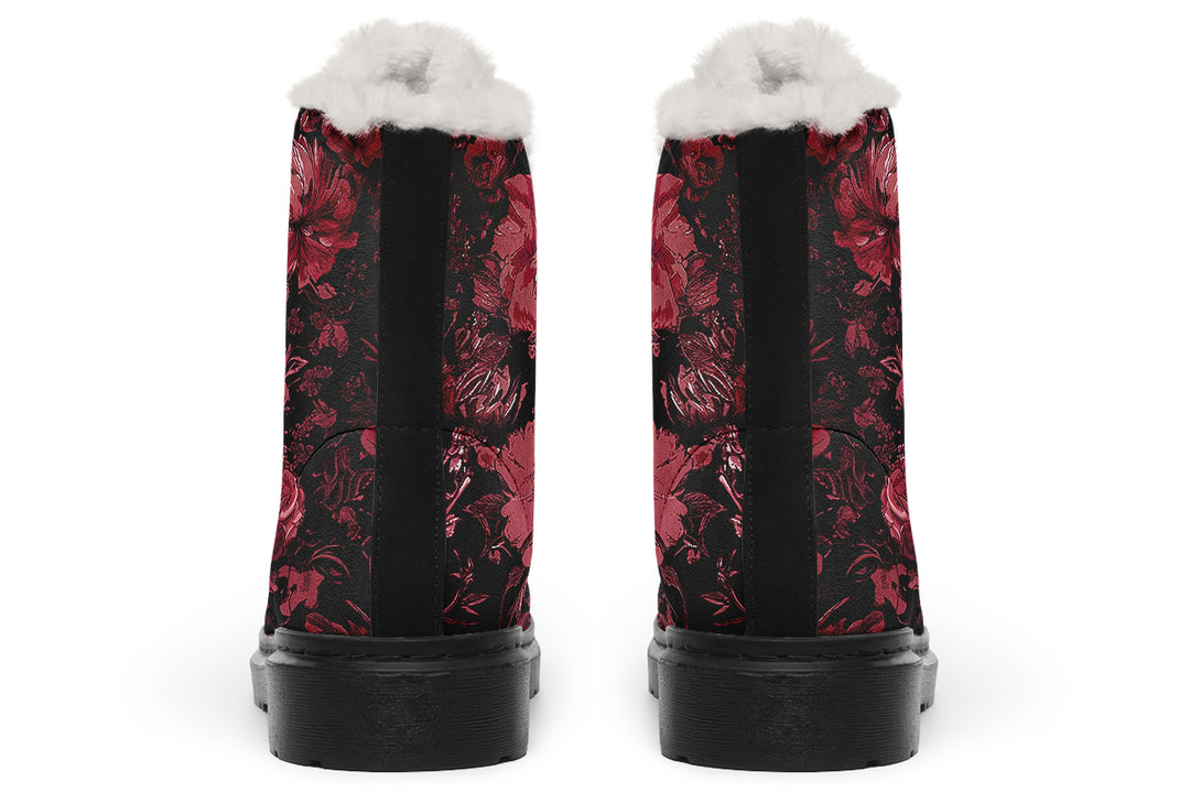 Blood Vintage Peonies Winter Boots