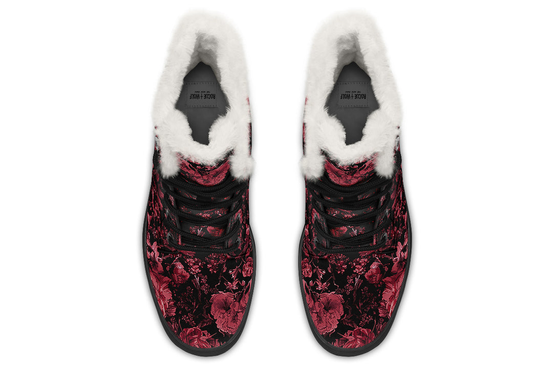 Blood Vintage Peonies Winter Boots