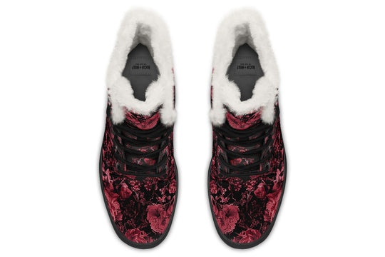Blood Vintage Peonies Winter Boots