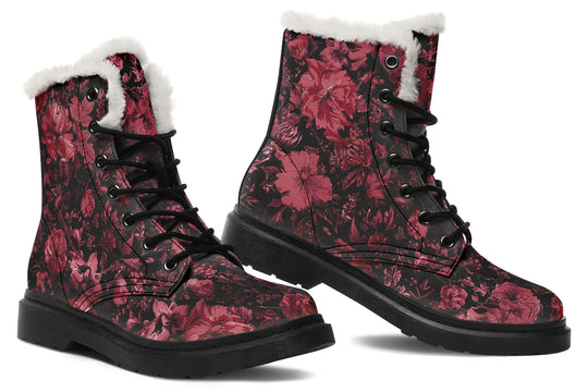 Blood Vintage Peonies Winter Boots