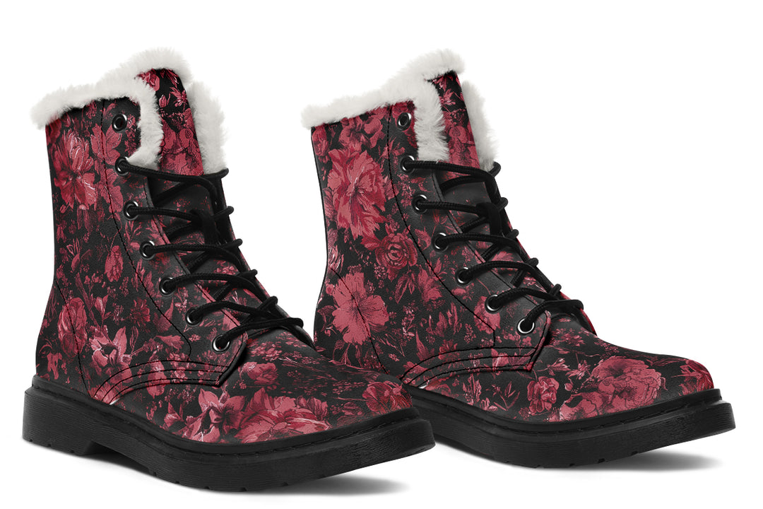 Blood Vintage Peonies Winter Boots