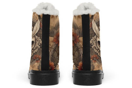 Bonewing Mandala Winter Boots - Warm Micro-Suede Doc-Style Boots Lined with Vegan Wool