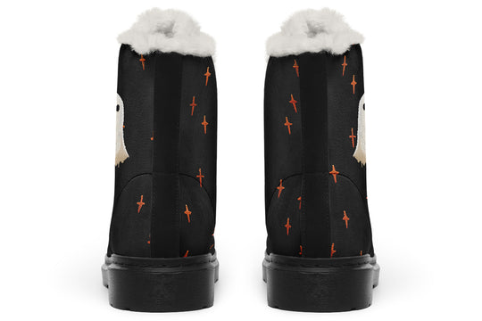 Boo Winter Boots - Warm Micro-Suede Doc-Style Boots Lined with Vegan Wool