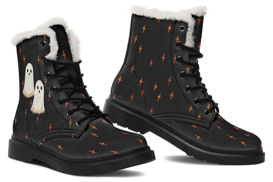 Boo Winter Boots - Warm Micro-Suede Doc-Style Boots Lined with Vegan Wool