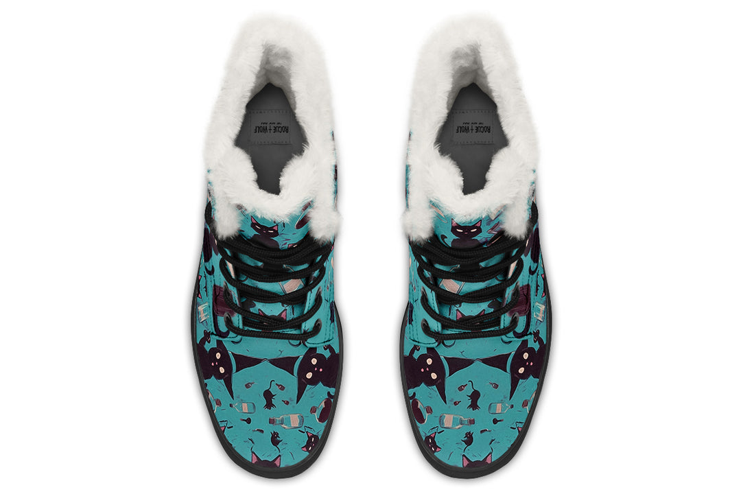 Cataclysm Winter Boots - Warm Micro-Suede Doc-Style Boots Lined with Vegan Wool