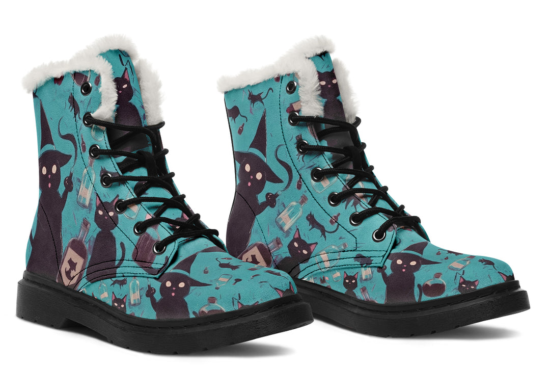 Cataclysm Winter Boots - Warm Micro-Suede Doc-Style Boots Lined with Vegan Wool