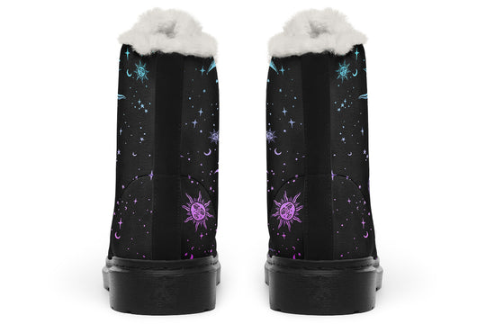 Celestial Pastel Winter Boots - Weatherproof Stylish Durable Nylon Lace-up Comfortable Warm Lined Boots