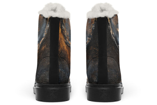 Charred Ore Winter Boots - Warm Micro-Suede Doc-Style Boots Lined with Vegan Wool