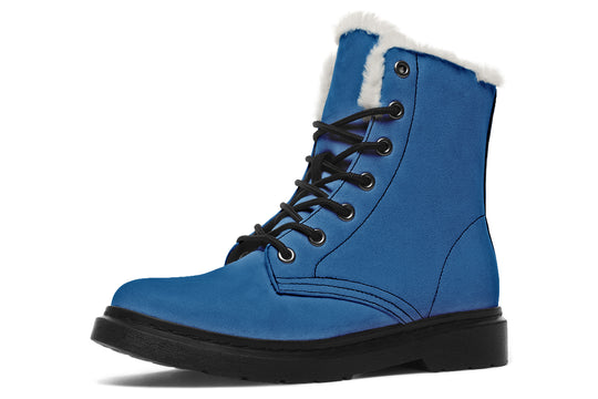 Cobalt Blue Winter Boots - Bright and Colorful Boots Durable Nylon Weatherproof Synthetic Wool Lined