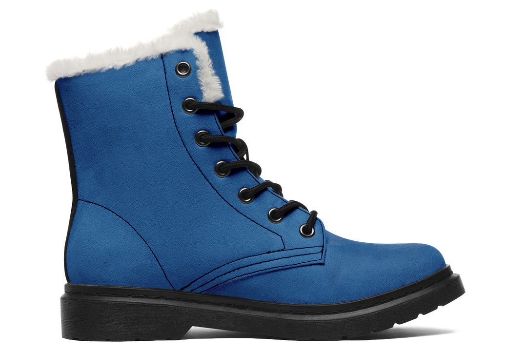 Cobalt Blue Winter Boots - Bright and Colorful Boots Durable Nylon Weatherproof Synthetic Wool Lined