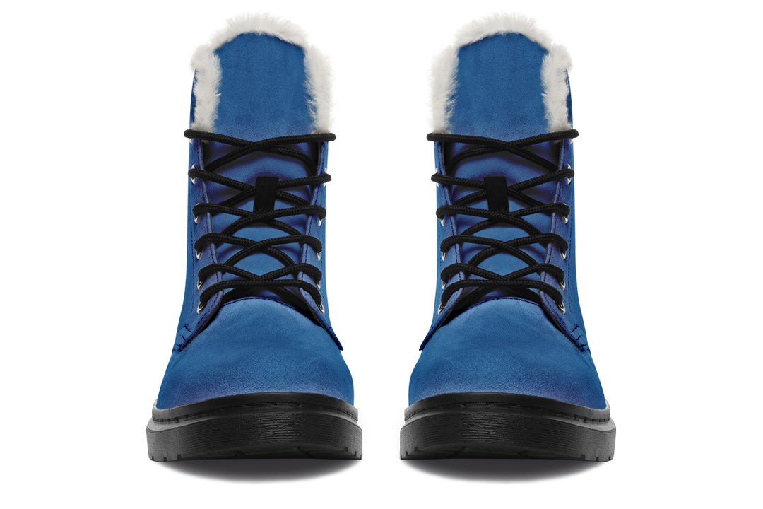 Cobalt Blue Winter Boots - Bright and Colorful Boots Durable Nylon Weatherproof Synthetic Wool Lined