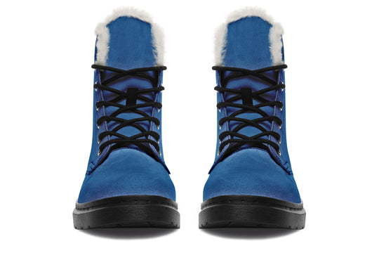 Cobalt Blue Winter Boots - Bright and Colorful Boots Durable Nylon Weatherproof Synthetic Wool Lined