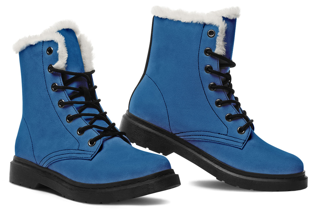 Cobalt Blue Winter Boots - Bright and Colorful Boots Durable Nylon Weatherproof Synthetic Wool Lined