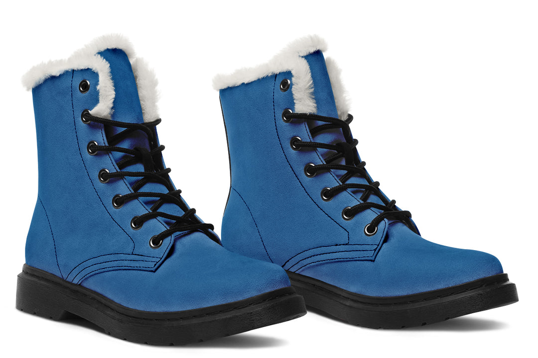 Cobalt Blue Winter Boots - Bright and Colorful Boots Durable Nylon Weatherproof Synthetic Wool Lined