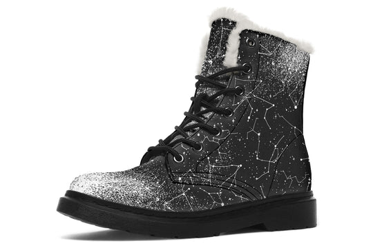 Constellation Winter Boots - Robust Winter Boots Durable Nylon Warm Lined Water Resistant Weatherproof Stylish Vibrant Print Lace-up