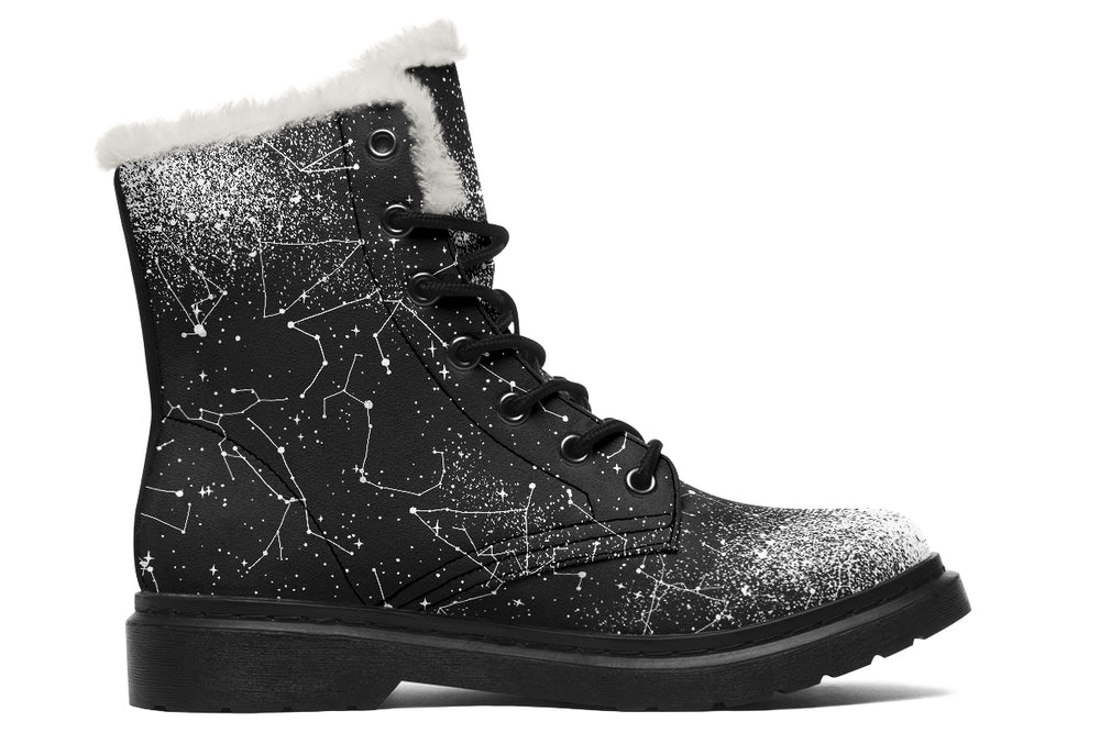 Constellation Winter Boots - Robust Winter Boots Durable Nylon Warm Lined Water Resistant Weatherproof Stylish Vibrant Print Lace-up