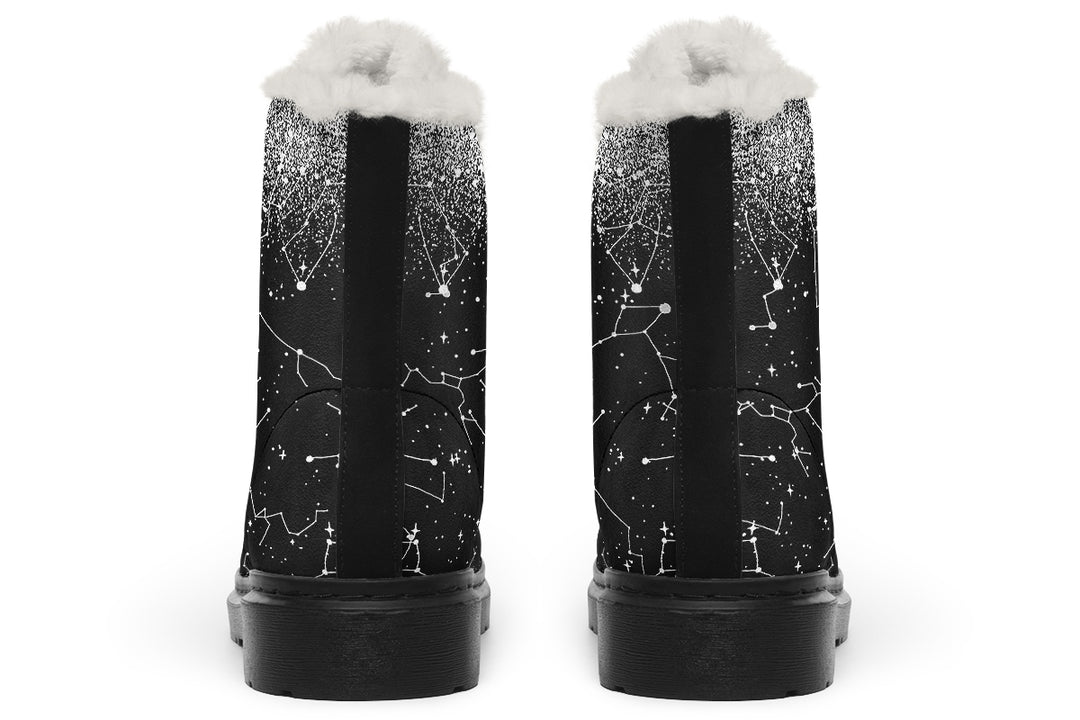 Constellation Winter Boots - Warm Micro-Suede Doc-Style Boots Lined with Vegan Wool