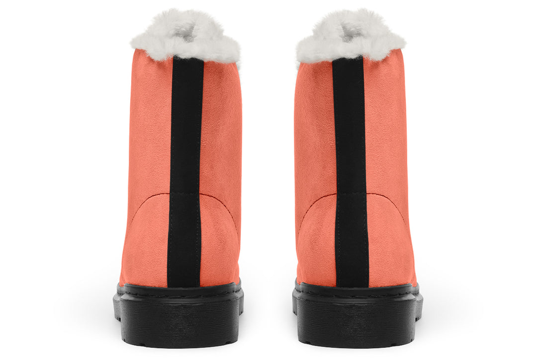 Coral Blush Winter Boots - Versatile Winter Footwear Lace-up Durable Nylon Warm Synthetic Wool Robust Weatherproof