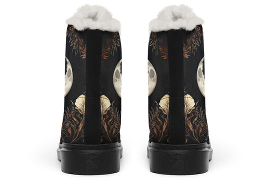 Crescent Garden Winter Boots - Warm Micro-Suede Doc-Style Boots Lined with Vegan Wool