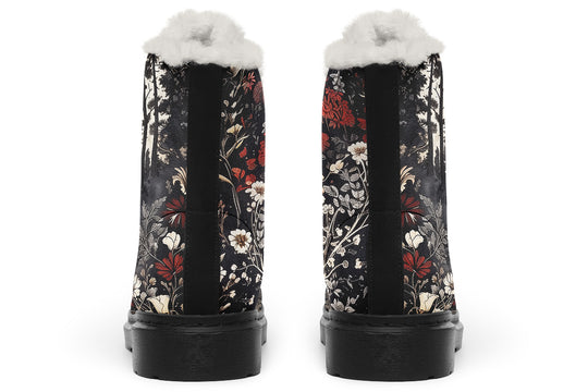 Dark Fairytale Winter Boots - Warm Micro-Suede Doc-Style Boots Lined with Vegan Wool