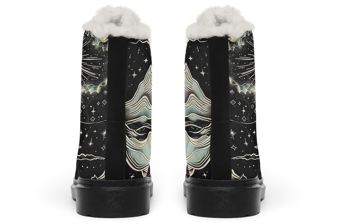 Dawn Star Winter Boots - Warm Micro-Suede Doc-Style Boots Lined with Vegan Wool