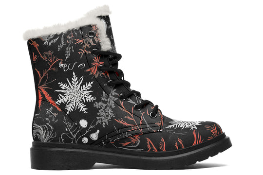 Dead of Winter Winter Boots - Warm Micro-Suede Doc-Style Boots Lined with Vegan Wool