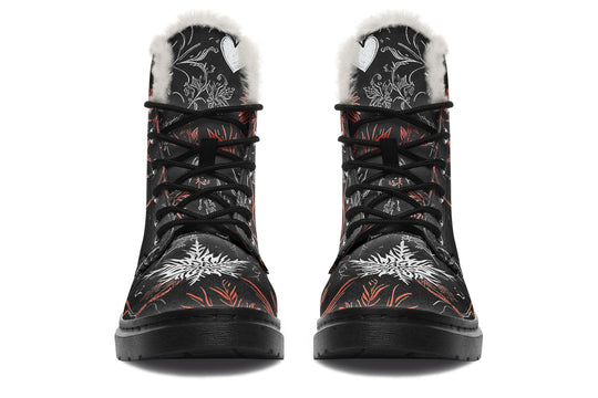 Dead of Winter Winter Boots - Warm Micro-Suede Doc-Style Boots Lined with Vegan Wool