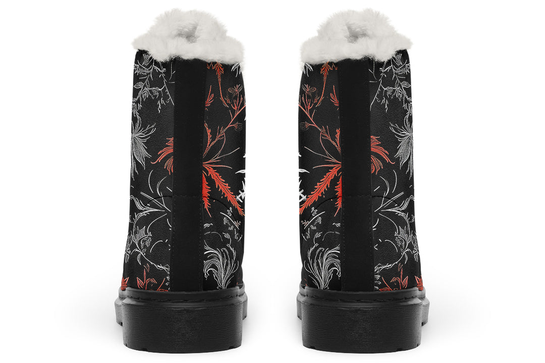 Dead of Winter Winter Boots - Warm Micro-Suede Doc-Style Boots Lined with Vegan Wool