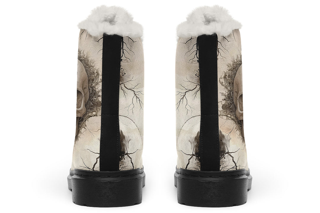 Deathmark Mandala Winter Boots - Warm Micro-Suede Doc-Style Boots Lined with Vegan Wool