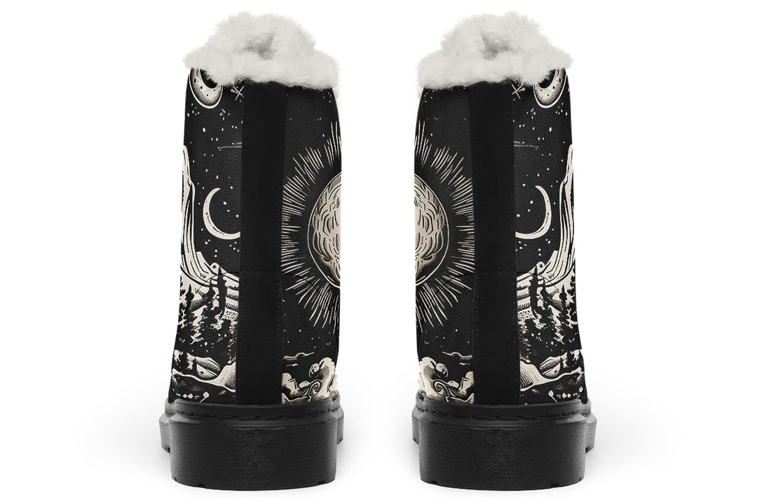 Dreamer Winter Boots - Warm Micro-Suede Doc-Style Boots Lined with Vegan Wool