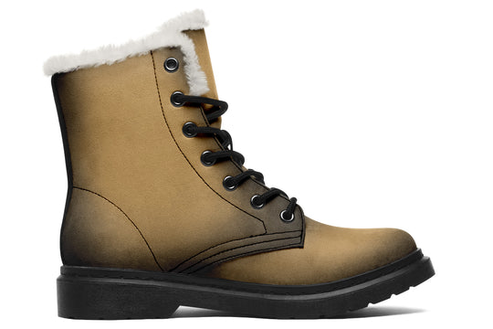 Elder Hide Winter Boots - Warm Micro-Suede Doc-Style Boots Lined with Vegan Wool