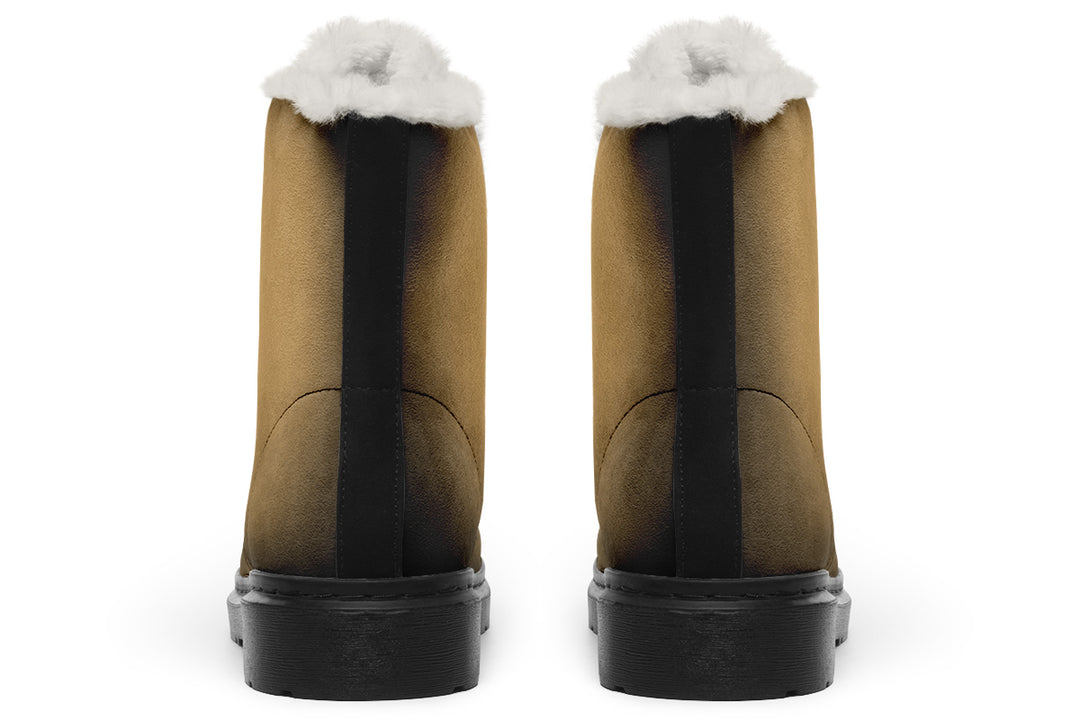 Elder Hide Winter Boots - Warm Micro-Suede Doc-Style Boots Lined with Vegan Wool